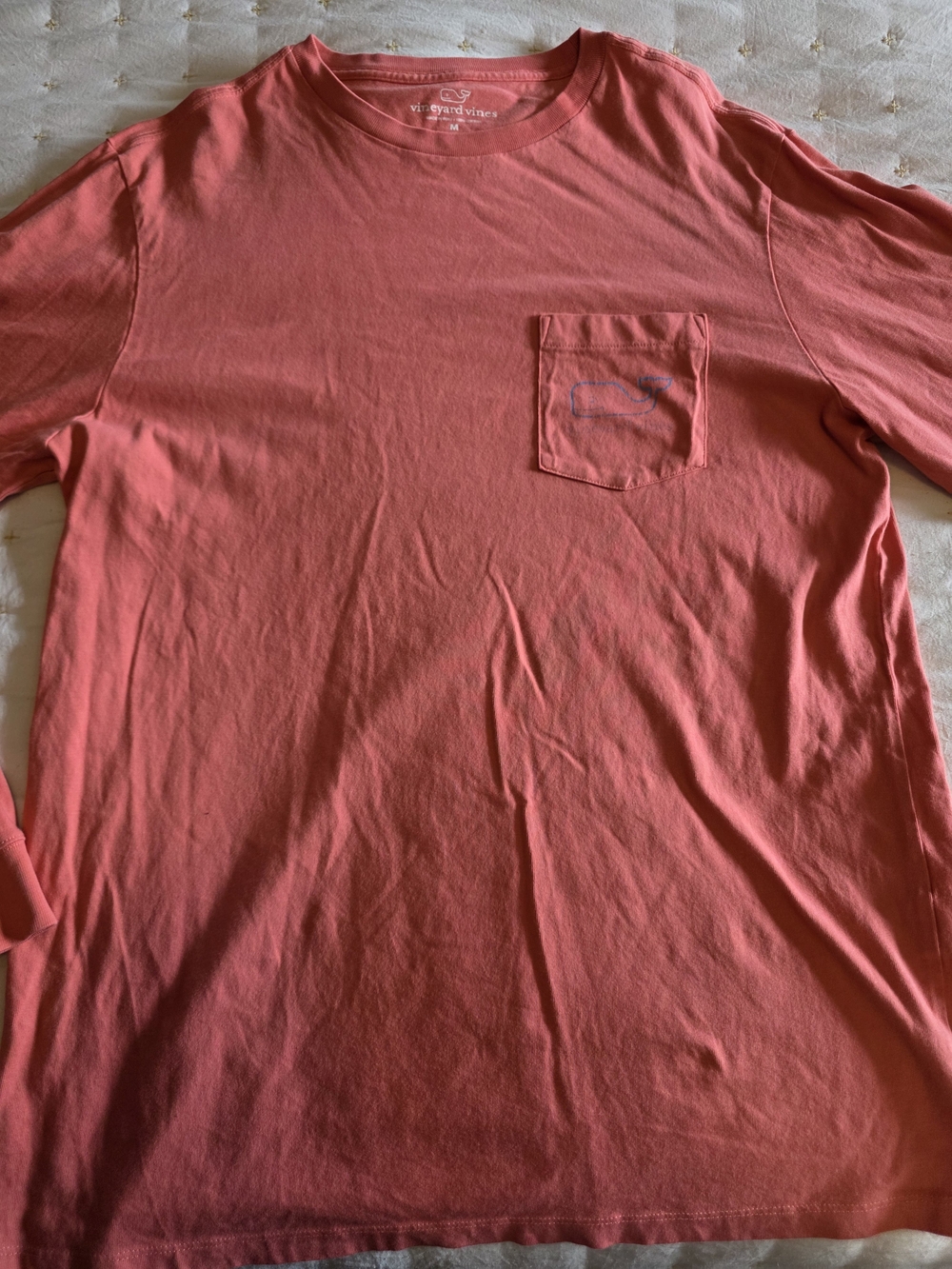 Vineyard Vines Men’s Coral Long-Sleeve Pocket Tee